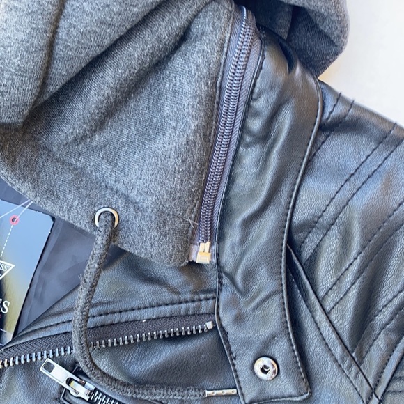 G by GUESS Calabasas Faux-Leather Moto Jacket SZ M - Picture 9 of 11